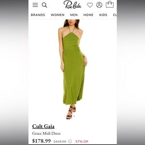 Cult Gaia- Grace Midi Dress in Palm-  brand new
